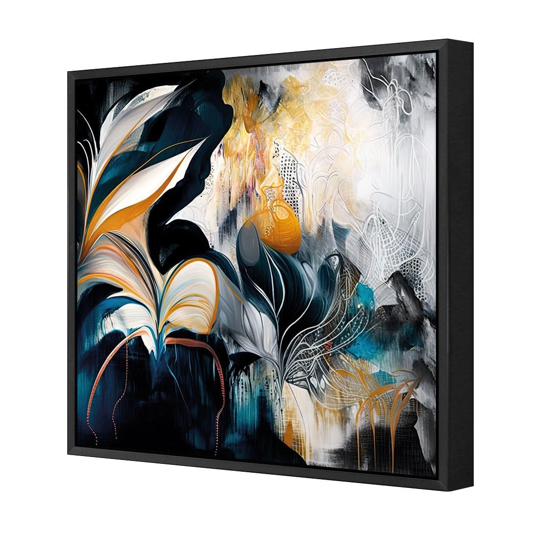 Feather Foliage II - Wall Art Designs - WB_100657_AS_Q CAF_CP - MPY - 260 - M - S - S_37x37_S - 1550 - BLK