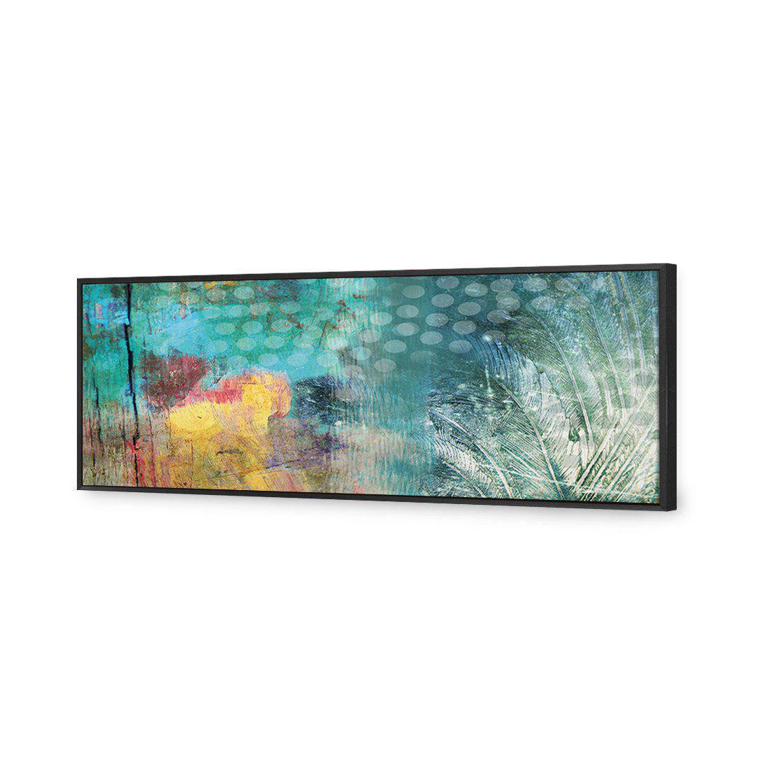 Feathered Dots | Standard Canvas | Floating Frame | Black