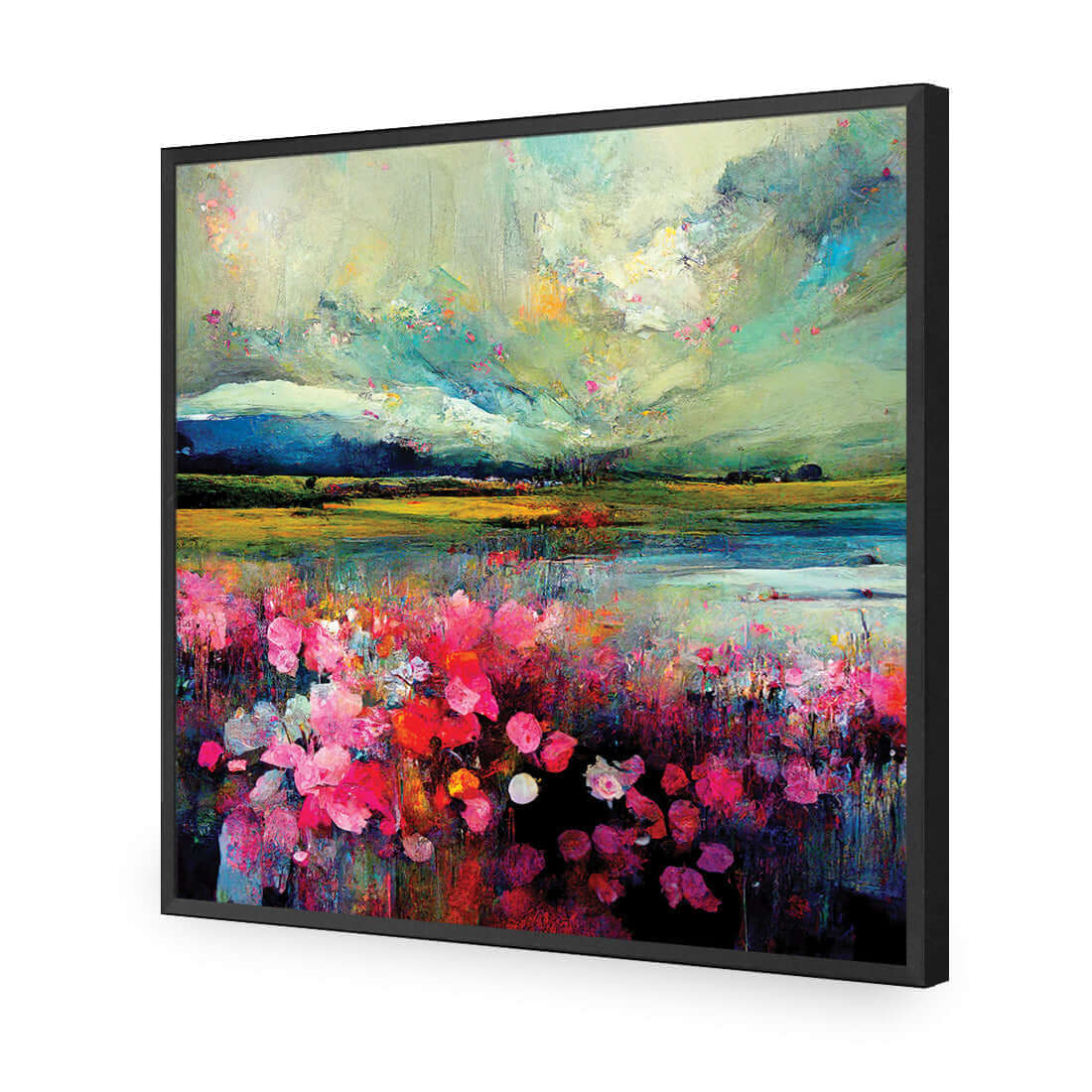 Field of Pink - Wall Art Designs - WH_1030_AS_Q WAD_AP - 030 - EDG_37x37_S - 2538 - BLK