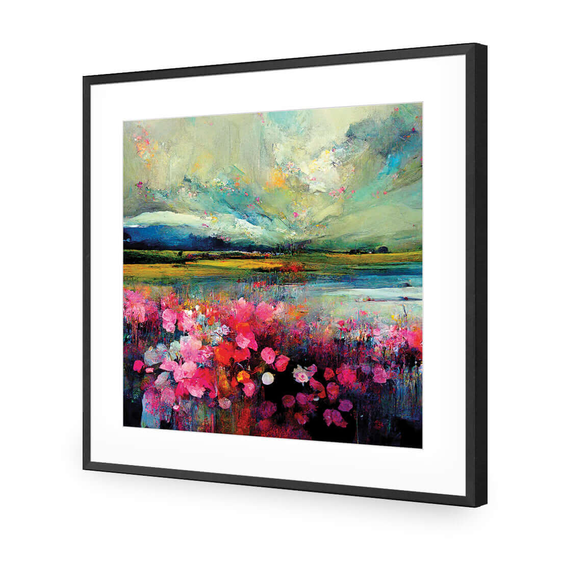 Field of Pink - Wall Art Designs - WH_1030_AS_Q WAD_AP - 030 - MAT_37x37_S - 2538 - BLK