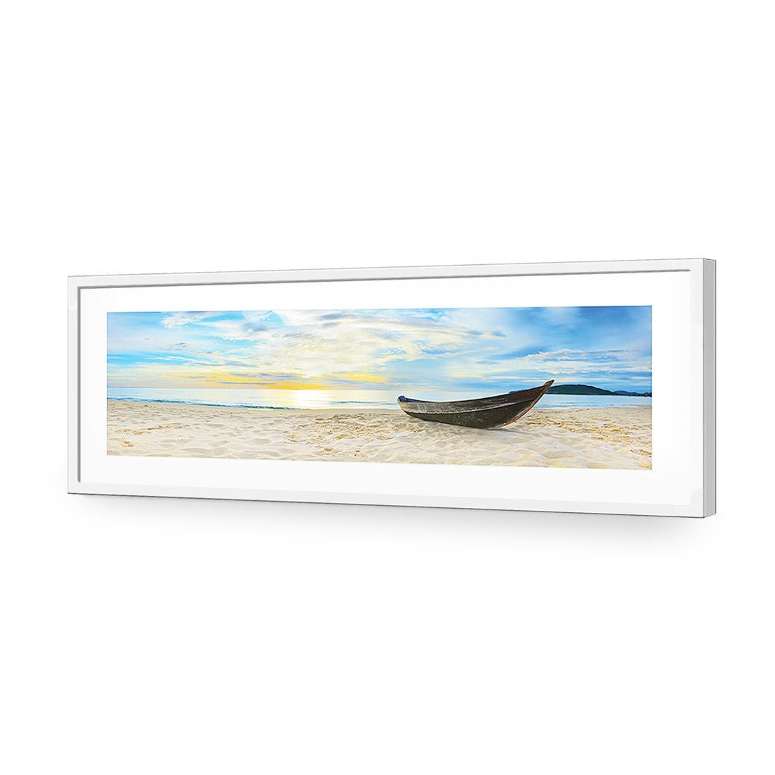 Finished Fishing, Long | Standard Acrylic | Flat Frame With Border | White