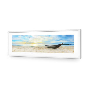Finished Fishing, Long | Standard Acrylic | Flat Frame With Border | White