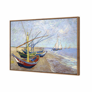 Fishing Boats by Van Gogh | Standard Canvas | Floating Frame | Natural