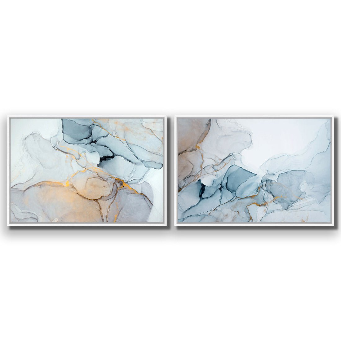 Flair & Flounce Blue Abstract Perfect Pair - Wall Art Designs - SET2_5015_AR_H WAD_CP - MPY - 260 - M - S - S_45x30_NONE