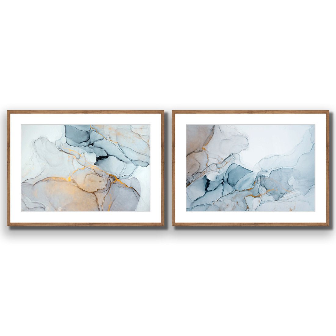 Flair & Flounce Blue Abstract Perfect Pair - Wall Art Designs - SET2_5015_AR_H WAD_CP - MPY - 260 - M - S - S_45x30_NONE