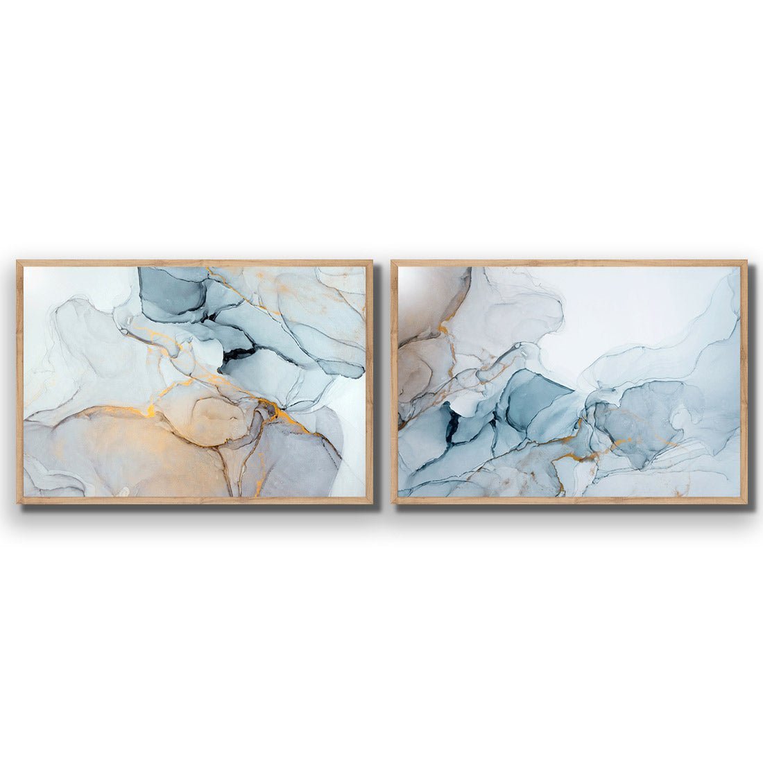 Flair & Flounce Blue Abstract Perfect Pair - Wall Art Designs - SET2_5015_AR_H WAD_CP - MPY - 260 - M - S - S_45x30_NONE