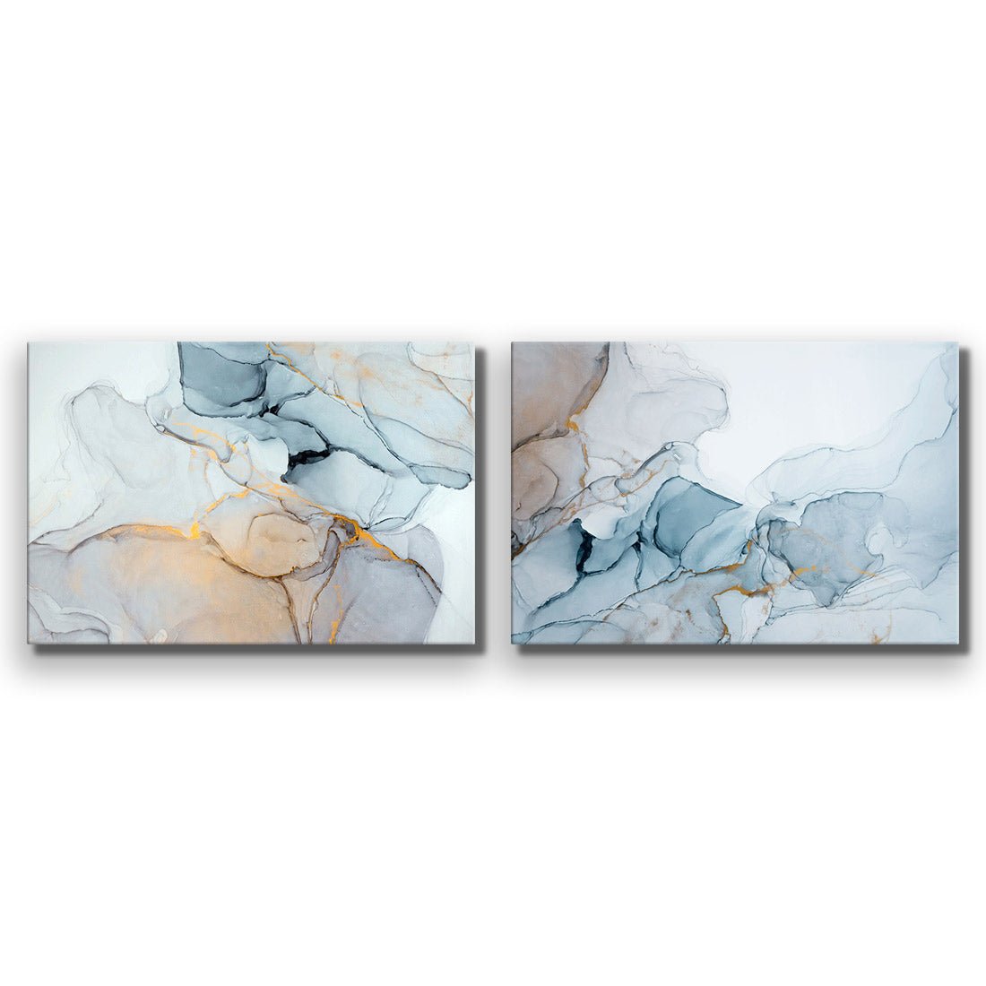 Flair & Flounce Blue Abstract Perfect Pair - Wall Art Designs - SET2_5015_AR_H WAD_CP - MPY - 260 - M - S - S_45x30_NONE