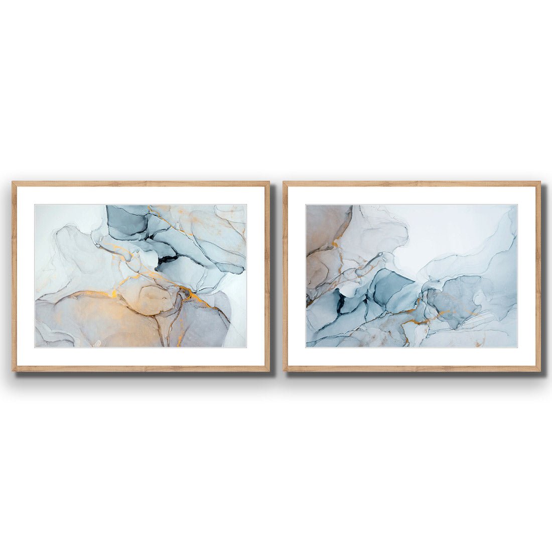 Flair & Flounce Blue Abstract Perfect Pair - Wall Art Designs - SET2_5015_AR_H WAD_CP - MPY - 260 - M - S - S_45x30_NONE