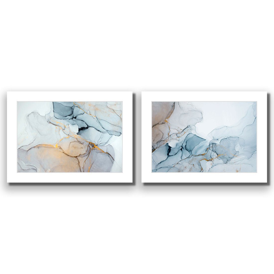 Flair & Flounce Blue Abstract Perfect Pair - Wall Art Designs - SET2_5015_AR_H WAD_CP - MPY - 260 - M - S - S_45x30_NONE