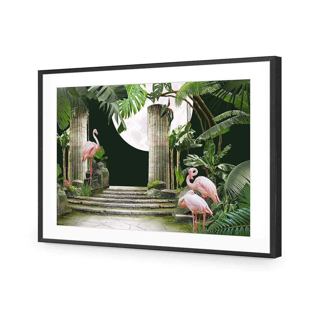 Flamingo Moon - Wall Art Designs - 3943_AR_H CAF_AP - 030 - MAT_45x30_S - 2538 - BLK