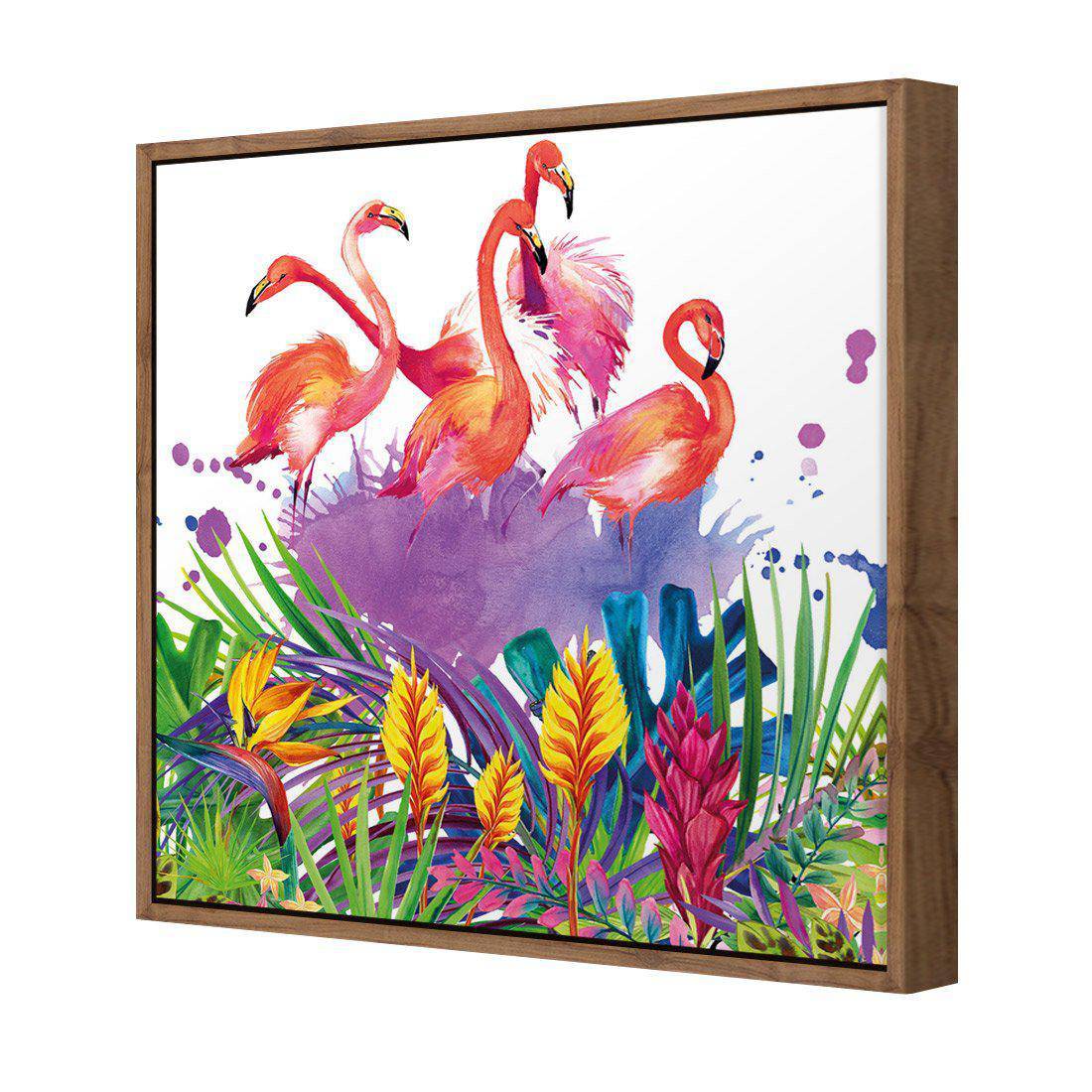 Flamingo Paradise | Standard Canvas | Floating Frame | Natural