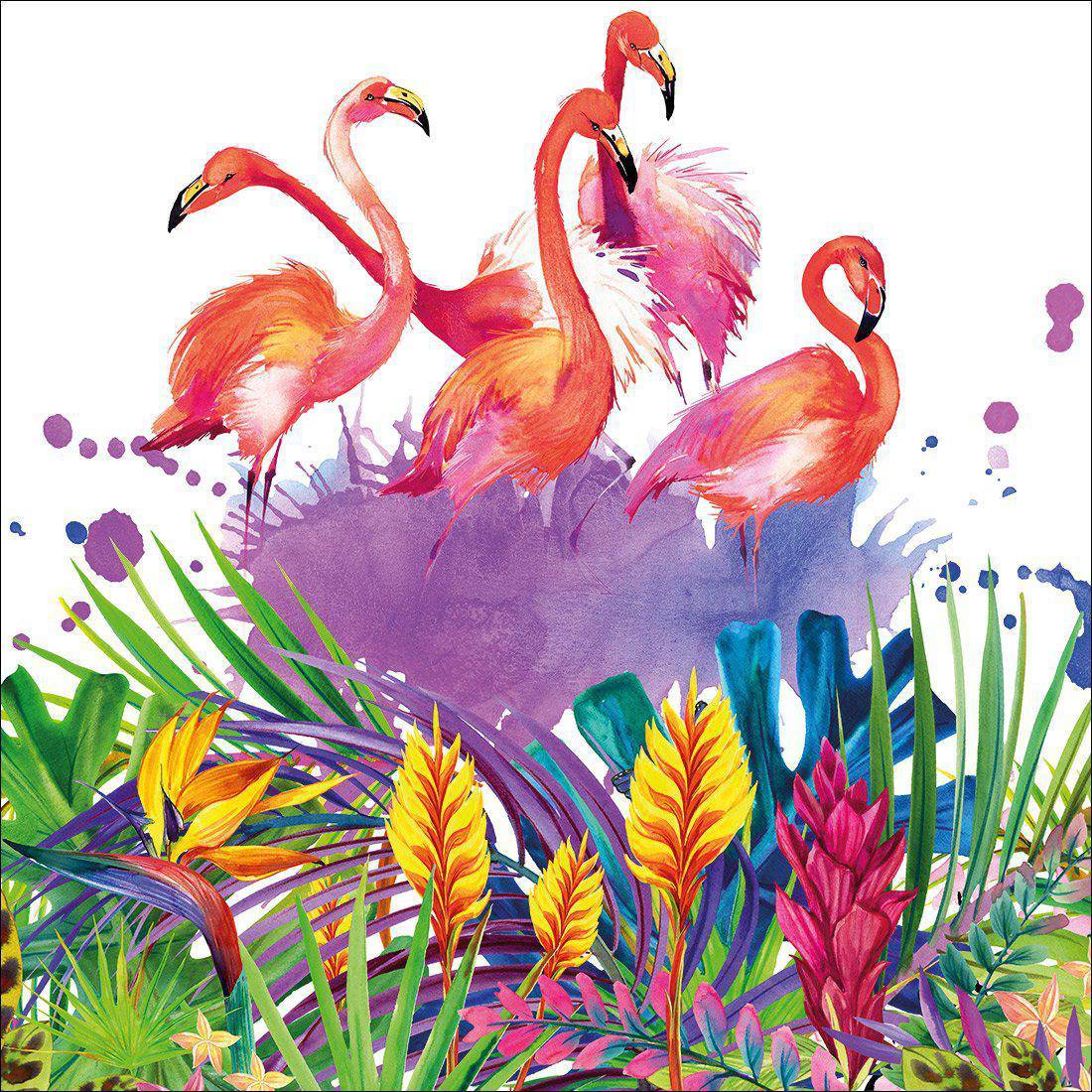 Flamingo Paradise Canvas Art - Wall Art Designs - 2169_AS_Q WAD_CP - MPY - 260 - M - S - S_30x30_NONE