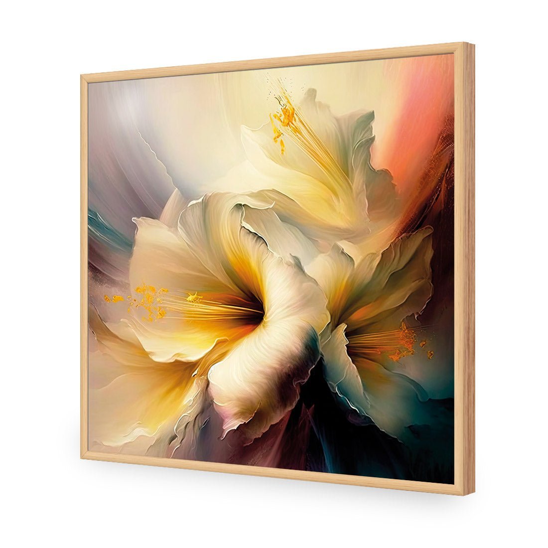 Fleeting Flowers II | Classic Acrylic | Flat Frame No Border | Oak