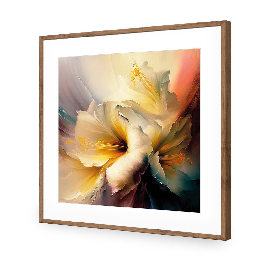 Fleeting Flowers II | Classic Acrylic | Flat Frame With Border | Natural