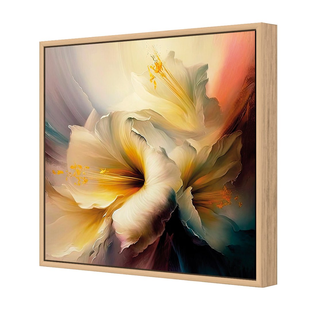 Fleeting Flowers II | Classic Canvas | Floating Frame | Oak