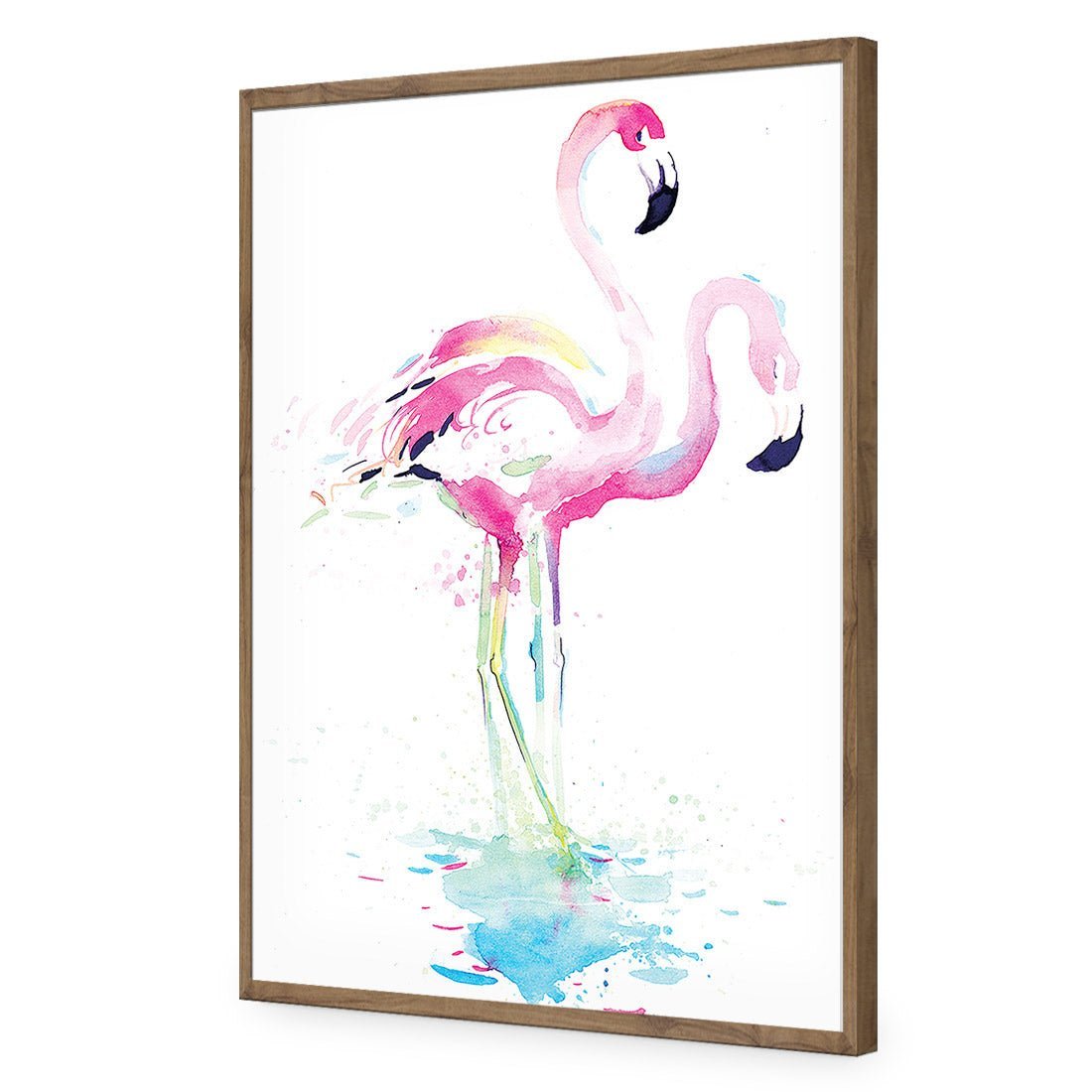 Flirty Flamingos | Standard Acrylic | Flat Frame No Border | Natural