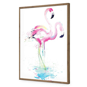 Flirty Flamingos | Standard Acrylic | Flat Frame No Border | Natural