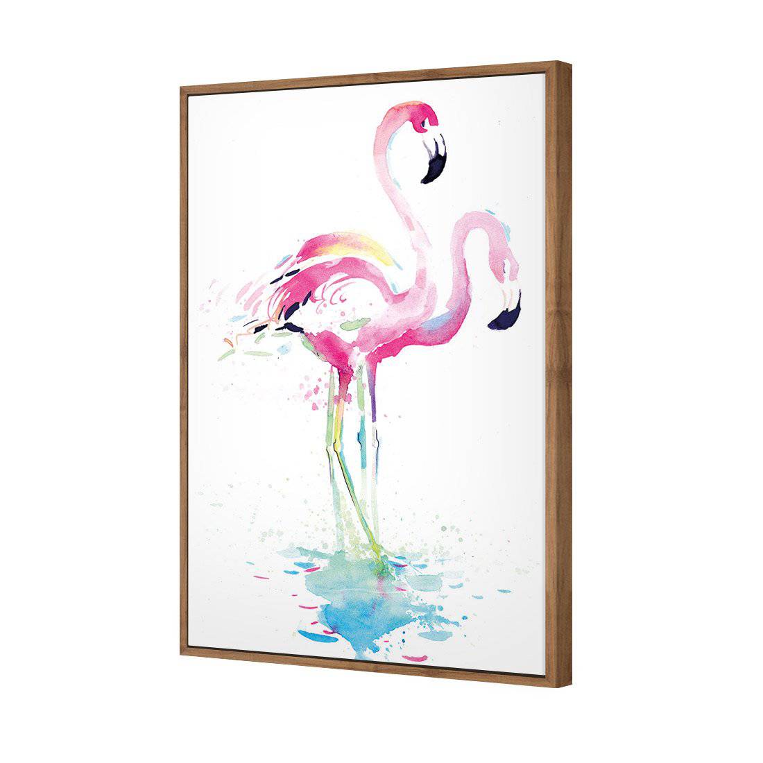 Flirty Flamingos | Standard Canvas | Floating Frame | Natural
