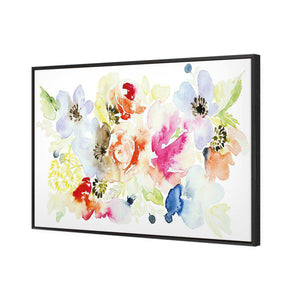 Floral Array | Classic Canvas | Floating Frame | Black