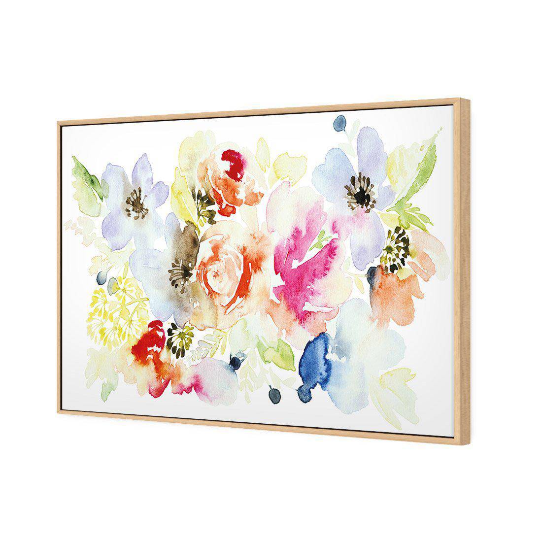 Floral Array | Classic Canvas | Floating Frame | Oak