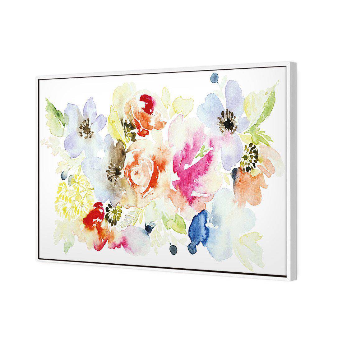 Floral Array | Classic Canvas | Floating Frame | White