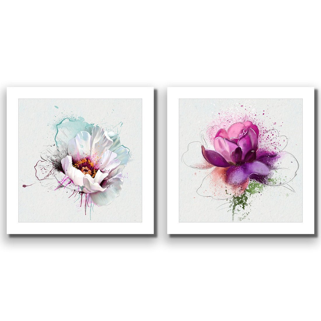 Floral Explosion Perfect Pair - Wall Art Designs - SET2_5031_AS_Q WAD_AP - 030 - MAT_37x37_NONE