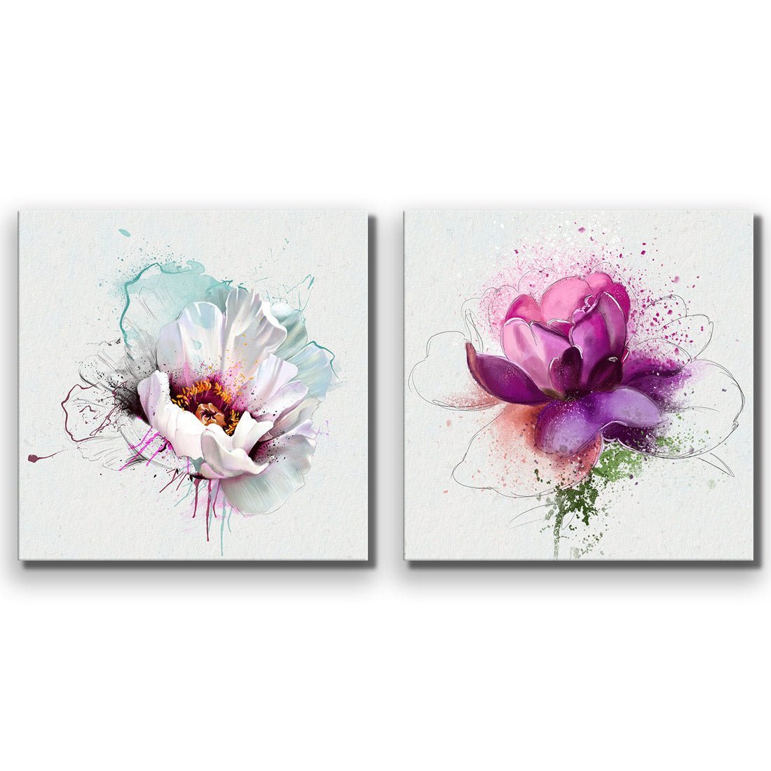 Floral Explosion Perfect Pair - Wall Art Designs - SET2_5031_AS_Q WAD_CP - MPY - 260 - M - S - S_37x37_NONE