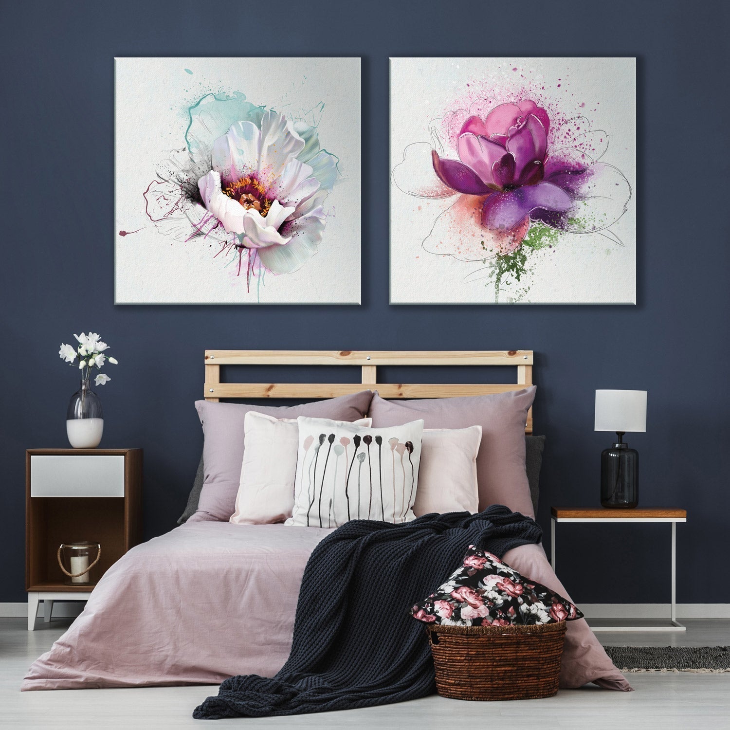 Floral Explosion Perfect Pair - Wall Art Designs - SET2_5031_AS_Q WAD_CP - MPY - 260 - M - S - S_37x37_NONE