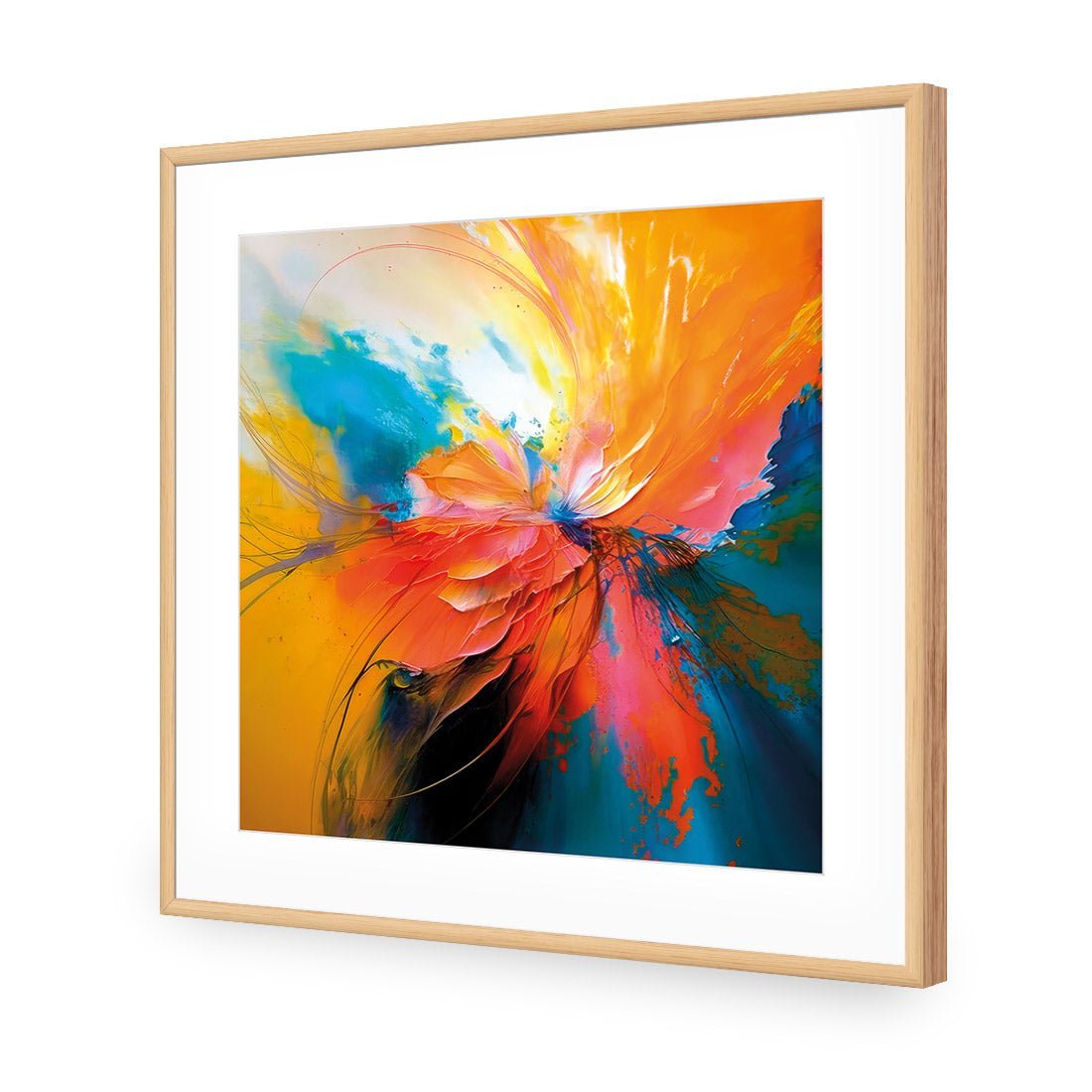 Floral Flame III - Wall Art Designs - WB_100791_AS_Q CAF_AP - 030 - MAT_37x37_S - 2538 - OAK