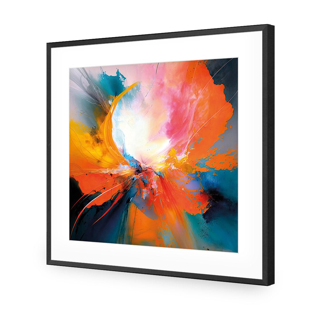 Floral Flame IV - Wall Art Designs - WB_100795_AS_Q CAF_AP - 030 - MAT_37x37_S - 2538 - BLK