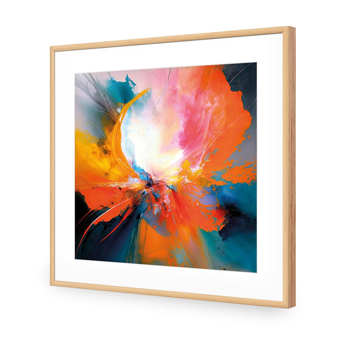 Floral Flame IV - Wall Art Designs - WB_100795_AS_Q CAF_AP - 030 - MAT_37x37_S - 2538 - OAK