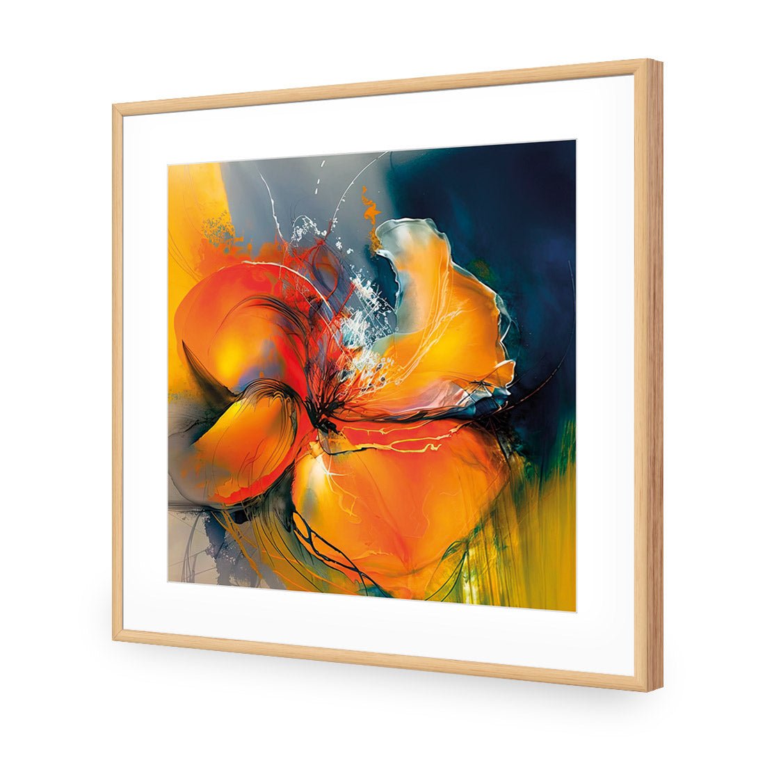 Floral Flicker I - Wall Art Designs - WB_100640_AS_Q CAF_AP - 030 - MAT_37x37_S - 2538 - OAK