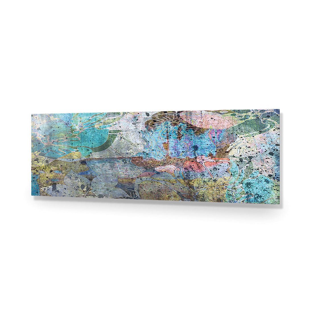 Floral Grunge, Sky Blue (long) - Wall Art Designs - 2391_EL_H WAD_AP - 030 - EDG_90x30_NONE