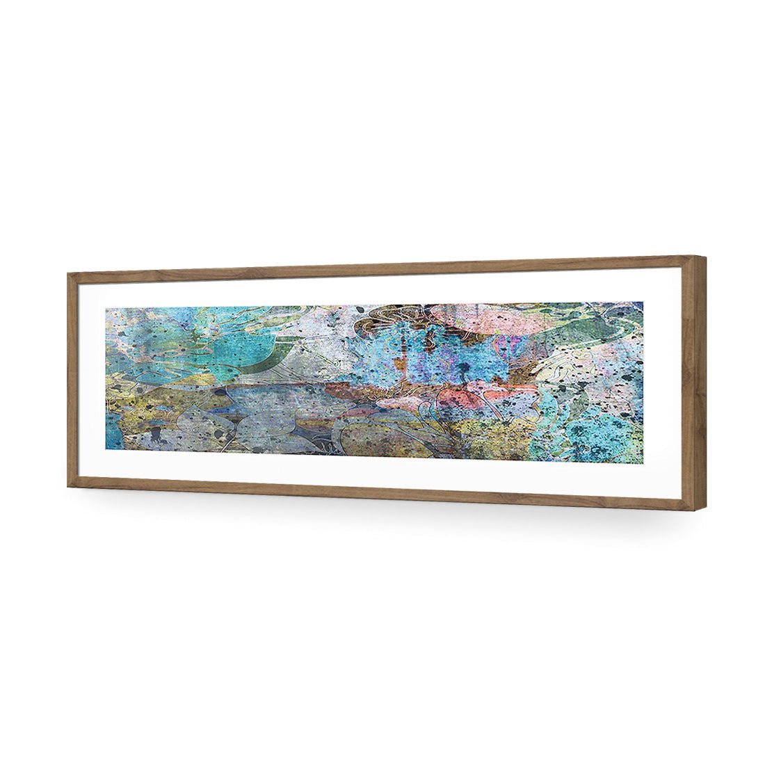 Floral Grunge, Sky Blue (long) - Wall Art Designs - 2391_EL_H WAD_AP - 030 - MAT_90x30_S - 2538 - NAT