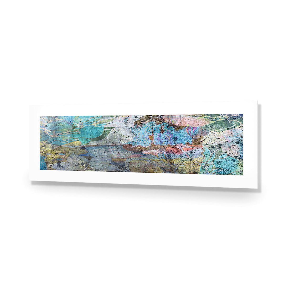 Floral Grunge, Sky Blue (long) - Wall Art Designs - 2391_EL_H WAD_AP - 030 - MAT_90x30_NONE