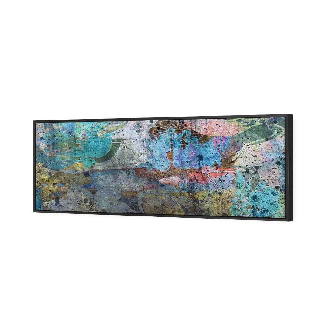 Floral Grunge, Sky Blue (long) - Wall Art Designs - 2391_EL_H WAD_CP - MPY - 260 - M - S - S_60x20_S - 1550 - BLK