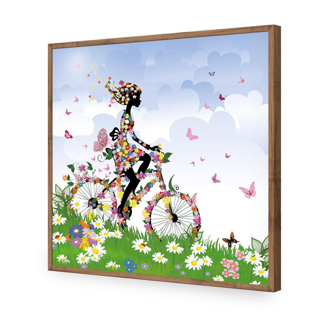 Flower Cycling (square) - Wall Art Designs - 2186_AS_Q WAD_AP - 030 - EDG_37x37_S - 2538 - NAT