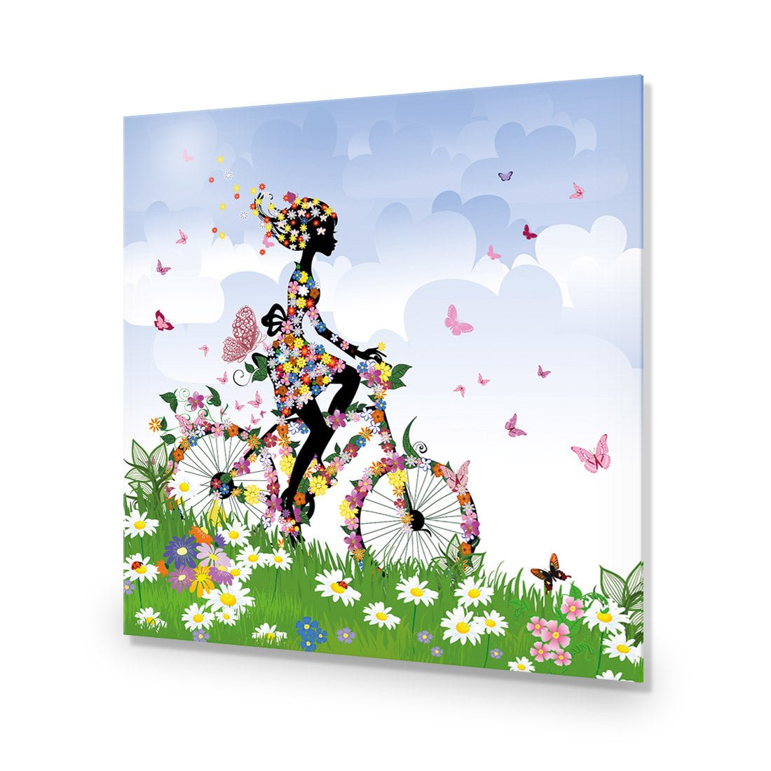 Flower Cycling (square) - Wall Art Designs - 2186_AS_Q WAD_AP - 030 - EDG_37x37_NONE