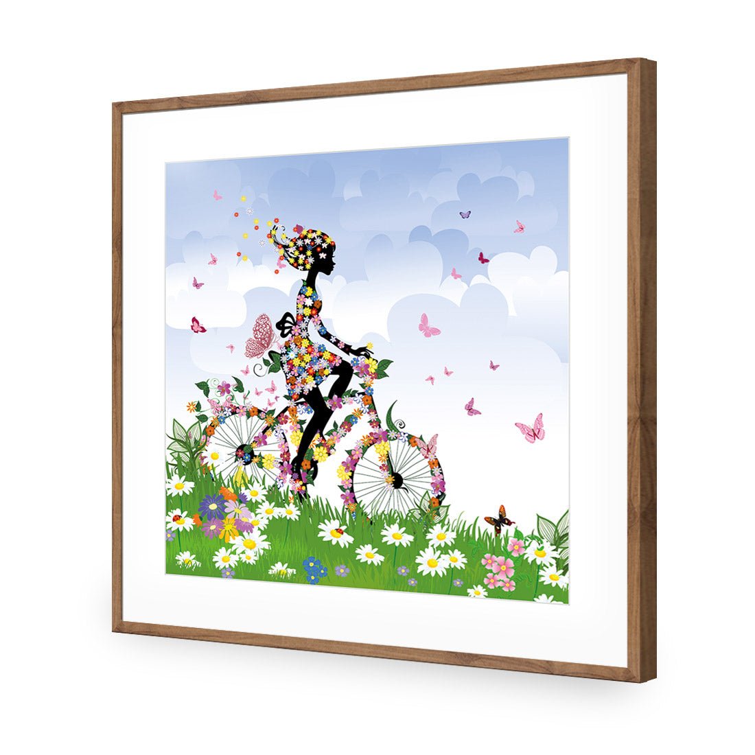 Flower Cycling (square) - Wall Art Designs - 2186_AS_Q WAD_AP - 030 - MAT_37x37_S - 2538 - NAT