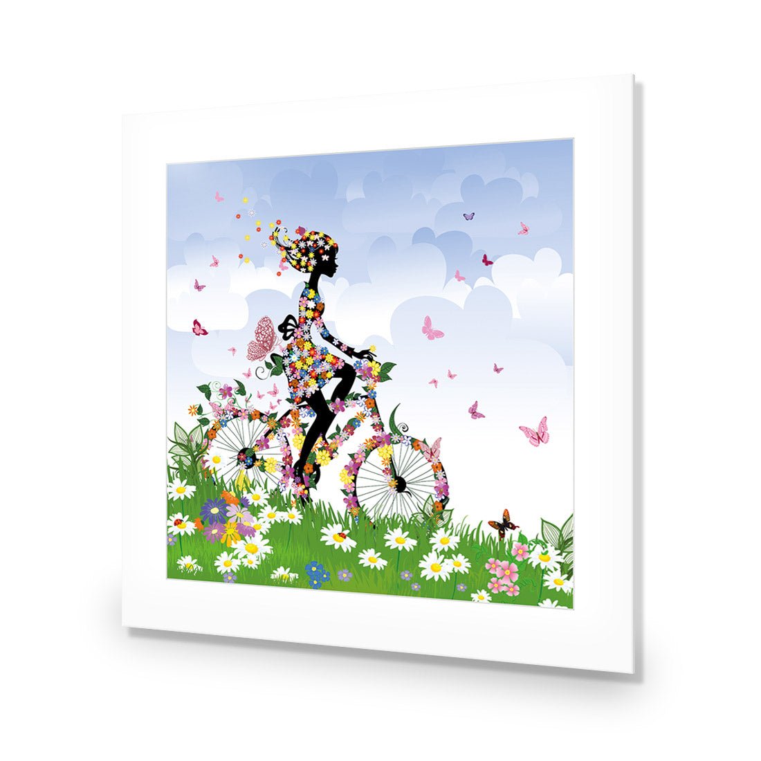 Flower Cycling (square) - Wall Art Designs - 2186_AS_Q WAD_AP - 030 - MAT_37x37_NONE