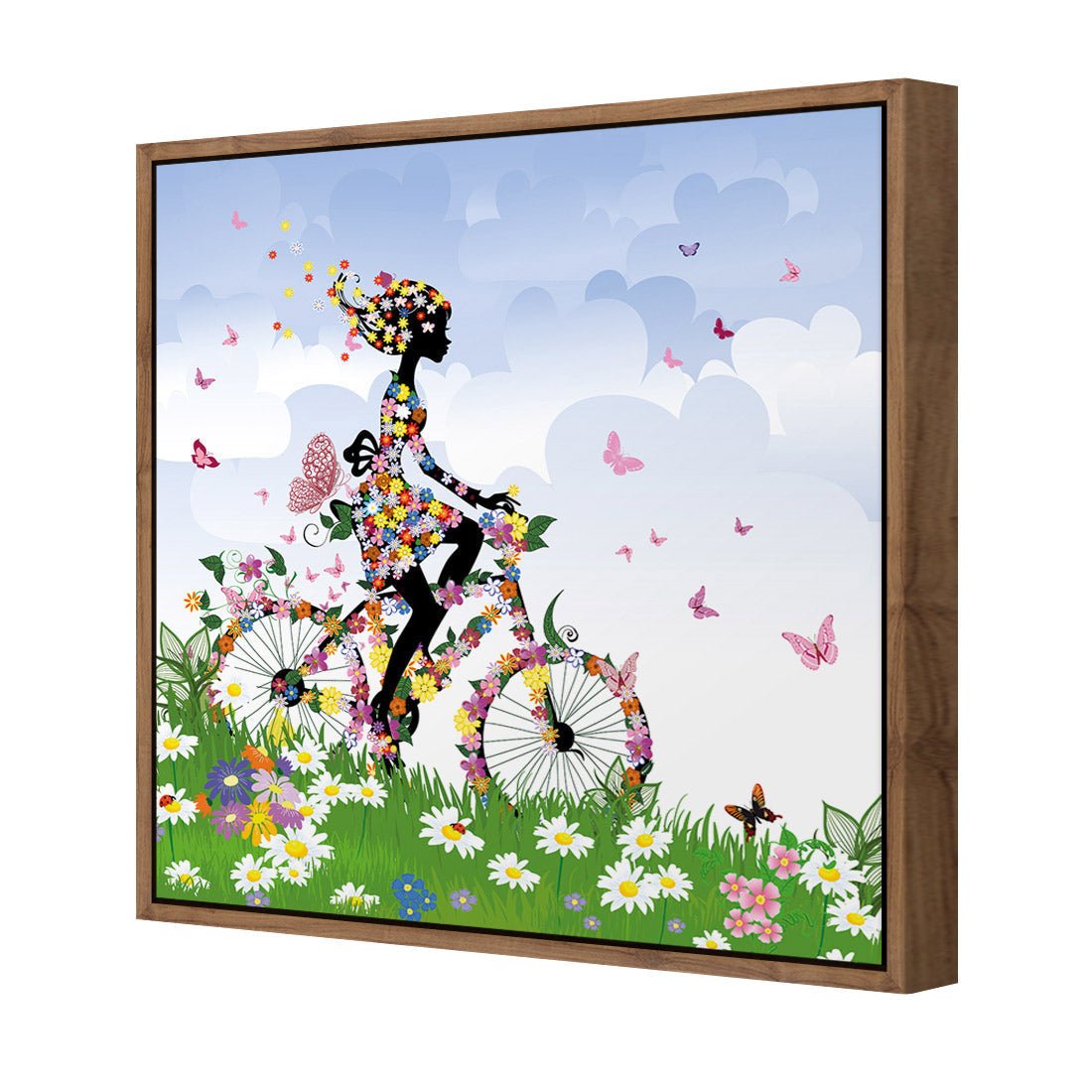 Flower Cycling (square) - Wall Art Designs - 2186_AS_Q WAD_CP - MPY - 260 - M - S - S_37x37_S - 1550 - NAT