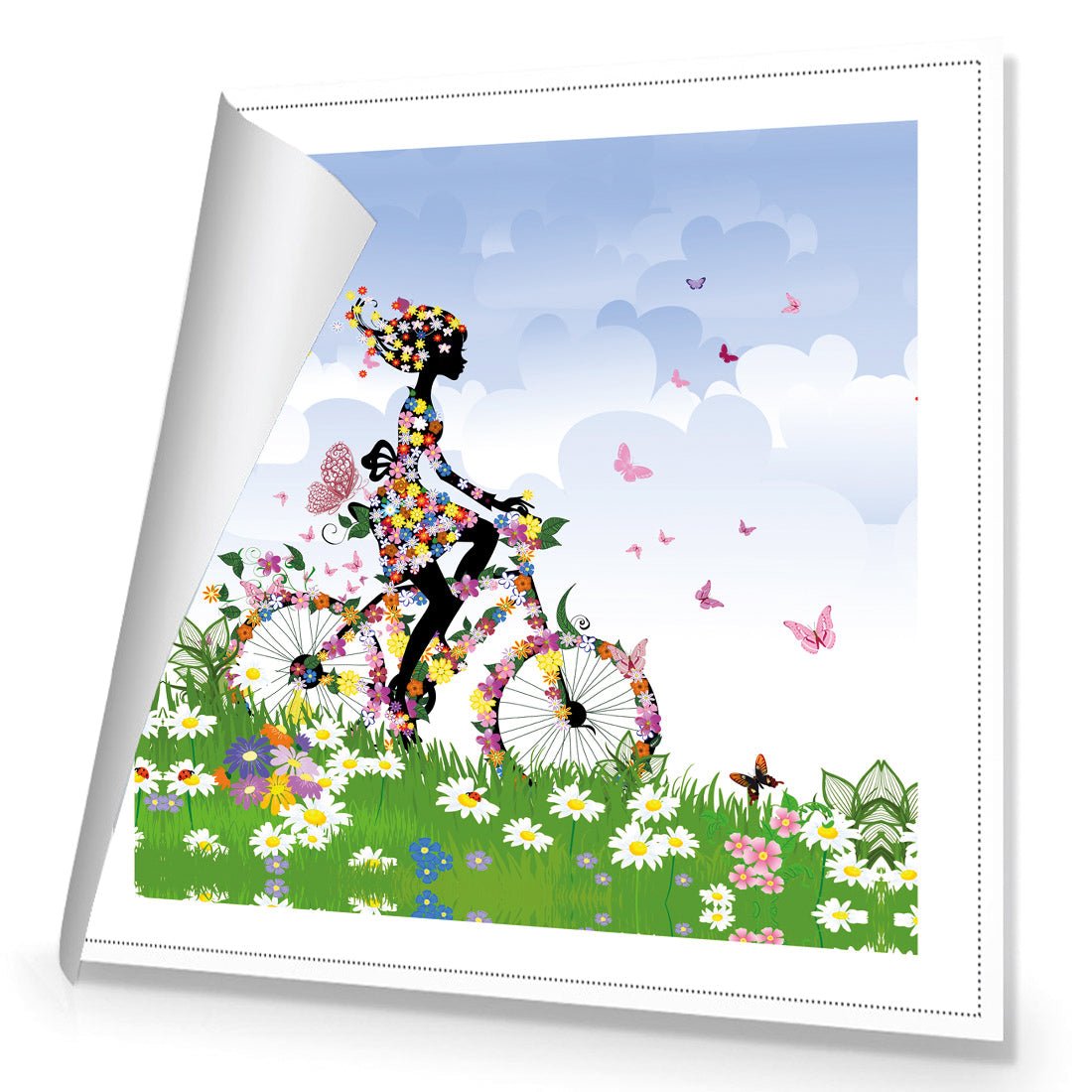 Flower Cycling (square) - Wall Art Designs - 2186_AS_Q WAD_CP - MPY - 260 - M - R_37x37_NONE