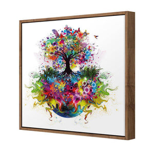 Flower Power, Square | Standard Canvas | Floating Frame | Natural