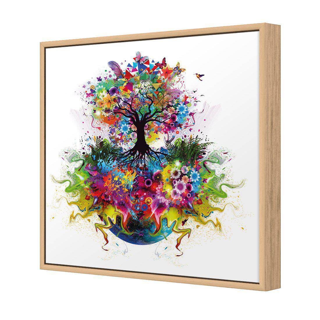 Flower Power, Square | Standard Canvas | Floating Frame | Oak