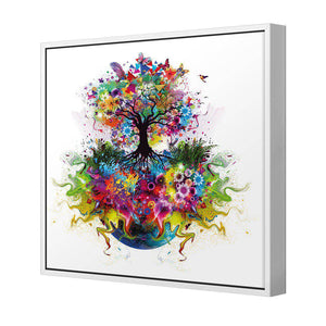Flower Power, Square | Standard Canvas | Floating Frame | White