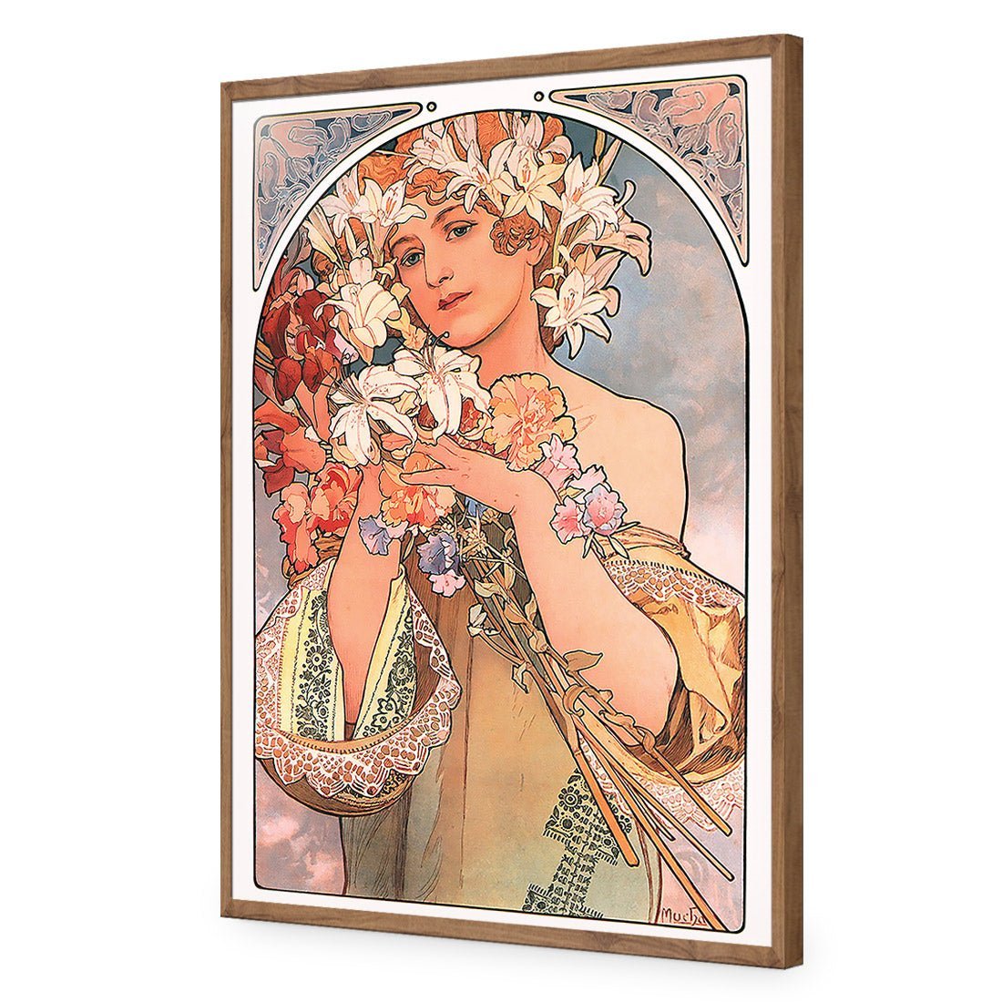 Flowers By Alphonse Mucha - Wall Art Designs - 975_AR_V WAD_AP - 030 - EDG_45x30_S - 2538 - NAT