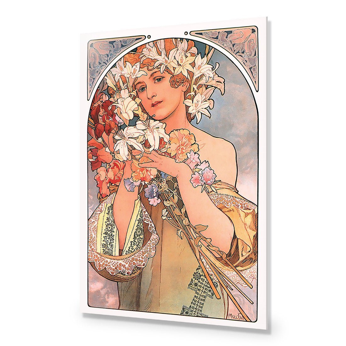 Flowers By Alphonse Mucha - Wall Art Designs - 975_AR_V WAD_AP - 030 - EDG_45x30_NONE