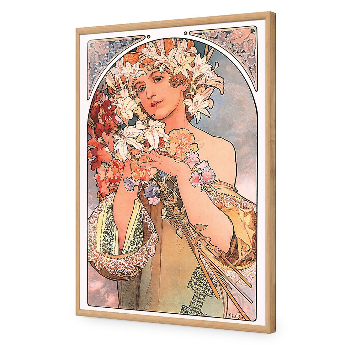 Flowers By Alphonse Mucha - Wall Art Designs - 975_AR_V WAD_AP - 030 - EDG_45x30_S - 2538 - OAK