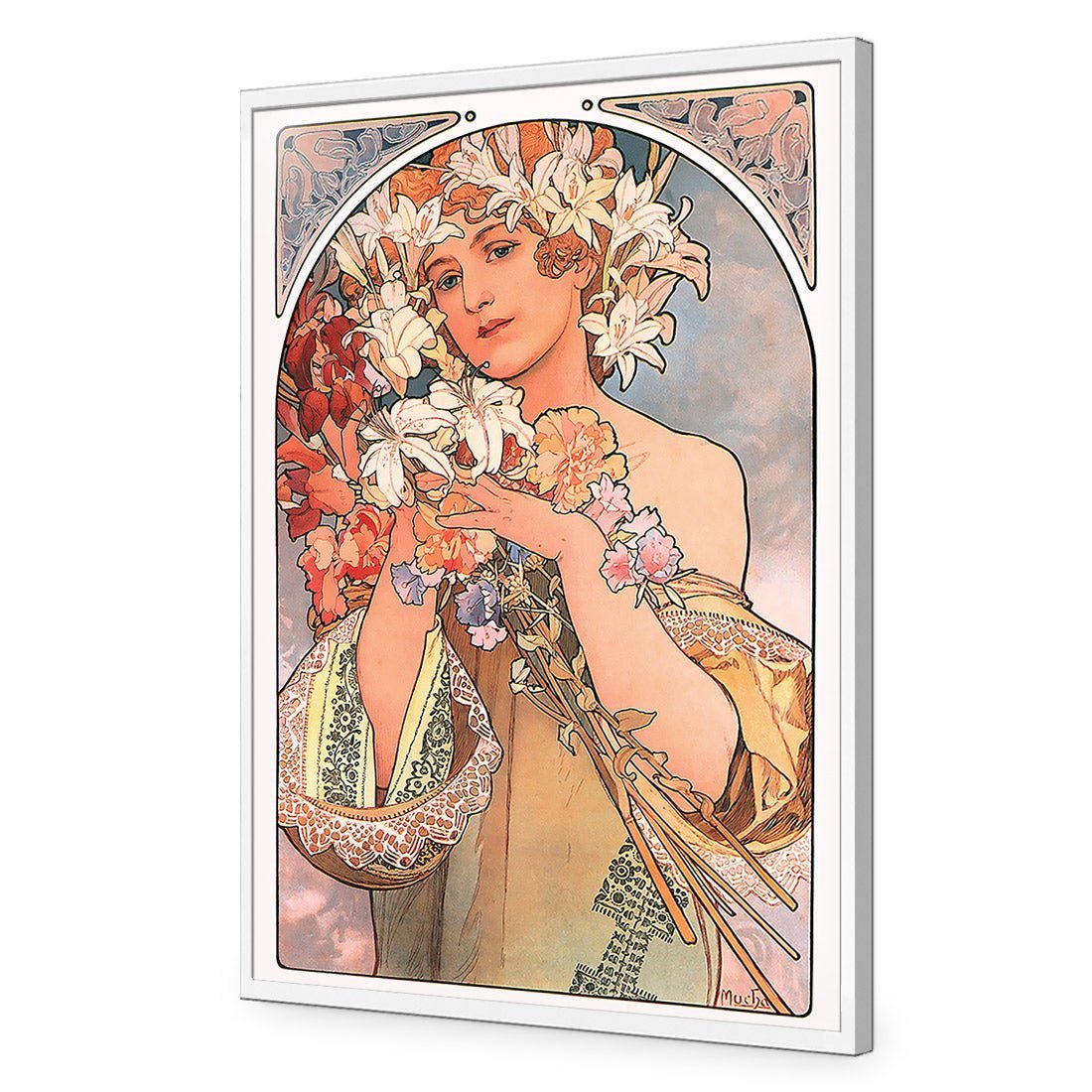 Flowers By Alphonse Mucha - Wall Art Designs - 975_AR_V WAD_AP - 030 - EDG_45x30_S - 2538 - WHT