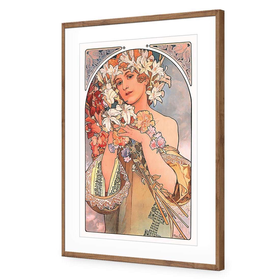 Flowers By Alphonse Mucha - Wall Art Designs - 975_AR_V WAD_AP - 030 - MAT_45x30_S - 2538 - NAT